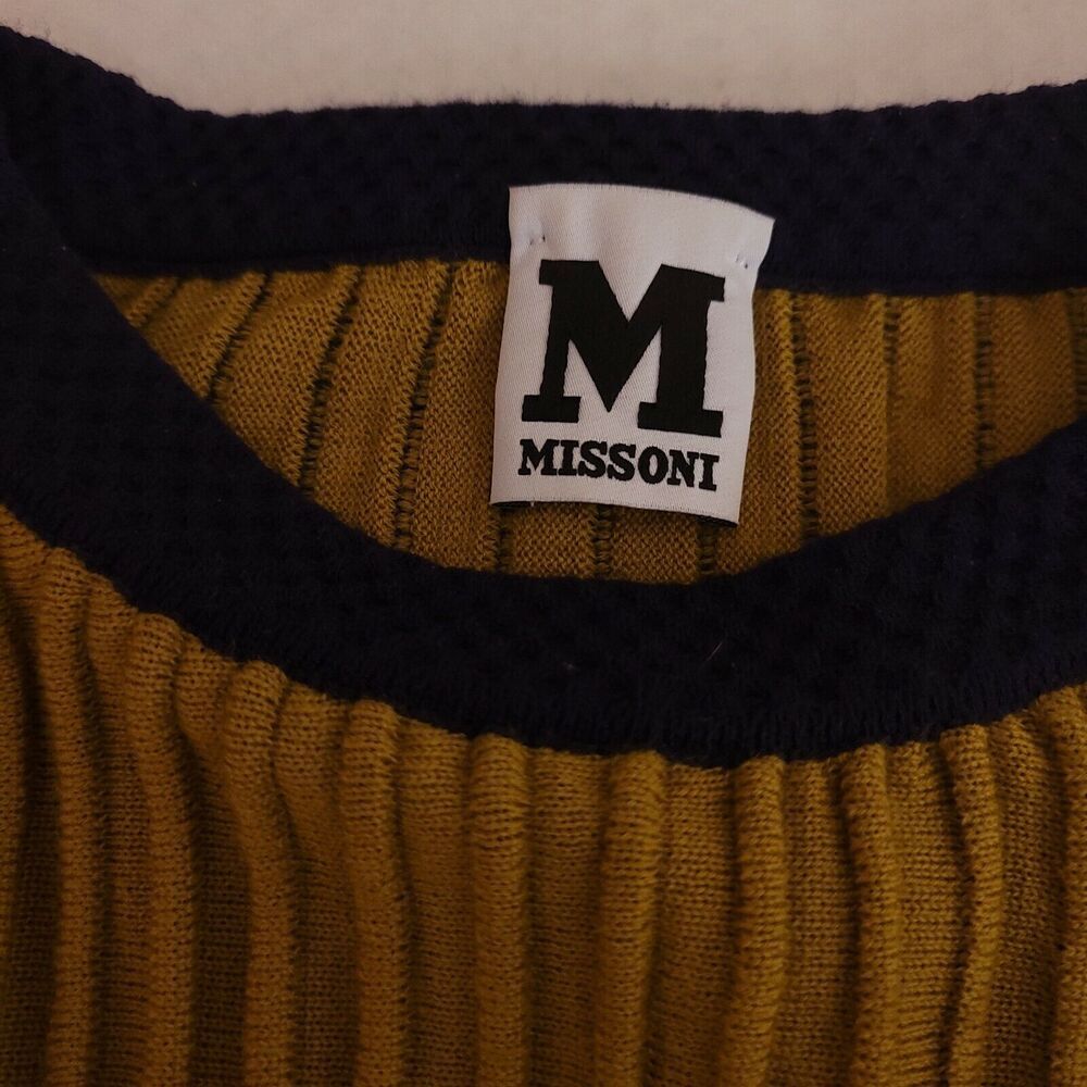 VINTAGE M Missoni Knit Dress short sleeve zig zag blue mustard green pink size? - Picture 9 of 10